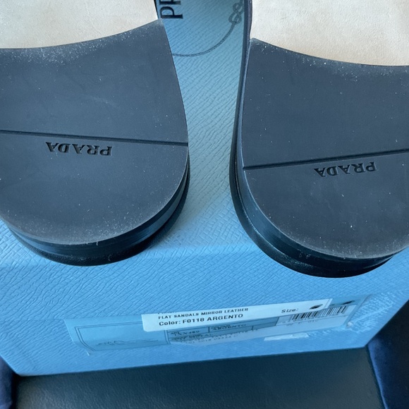 NWT PRADA Black/Red Patent Sandals Size 38.5. Made in Italy. - Picture 7 of 7